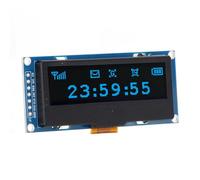 Tablero de pantalla de visualización, módulo de visualización de 3.3 V de 2.23 pulgadas, bajo consumo de energía, resolución de 128 x 32 para equipos de automatización (MRC162B pantalla azul)
