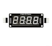 Tablero de pantalla LED de 4 dígitos de 7 segmentos con para integración de controladores TM1637, puntos de visualización de reloj, alimentación de 5 V para placas de desarrollo (blanco)
