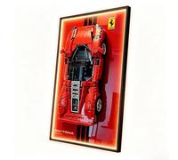 Tablero de pared con luz LED para Lego Technic Daytona SP3 42143, tablero de pared de espejo con marco de aluminio para coleccionistas adultos, exhibición de pared para el hogar y la oficina (no