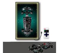 Tablero de pared para Lego 42171 Mercedes-Benz AMG F1, vitrina decorativa para pantallas de pared de coche Lego, regalo (solo tablero de pared, sin modelo) 【Marco de fotos con luz】
