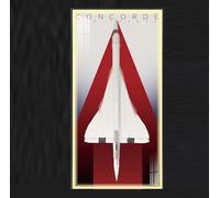 Tablero de pared para Lego Icons 10318 Concorde Wall Mounted Photo Frame Backdrops compatible con 10318, tamaño: 115 x 55 cm para modelos Lego no incluidos (rojo mecánico, LED con luz)