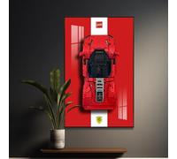 Tablero de pared para Lego Technic 42143 Ferrari Daytona SP3, compatible con coches Lego, ideas de engranajes para entusiastas del montaje en pared de coche Lego, solo tablero de pared, 80 x 50 cm