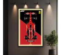 Tablero de pared para Lego Technic 42207 Fer*rari SF-24 F1 Race Car, compatible con coches Lego, ideas Geart para entusiastas del montaje en pared de coche Lego, solo tablero de pared, 80 x 50 cm (luz