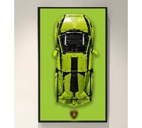 Tablero de pared para Lego Technic Lamborghini Sián FKP 37 42115, compatible con coches Lego Lamborghini, ideas de regalo para los entusiastas del montaje en pared de automóviles Lego, 19.7 x 31.5