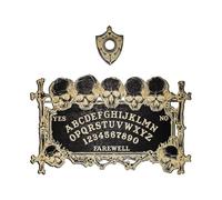 Tablero de péndulos con tabla de adivinación de planchette, juego de tablas de hablar de madera para adolescentes y adultos, fiesta de cumpleaños, espíritu de calavera con plancha