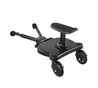 Tablero de planeador de cochecito 2-en-1: accesorio de jinete con asiento, Fit | Tablero para niños para cochecito para bebés, pie de página con ruedas para niños pequeños, accesorio de viaj
