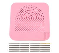 Tablero de plumón de papel con cajón de almacenamiento y alfileres de 20 piezas Pins ABS Material de plumas de la guía de disco de papel de plumón para manualidades Decoraciones (Rosado)