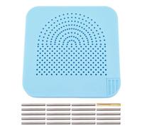 Tablero de plumón de papel con cajón de almacenamiento y alfileres de 20 piezas Pins ABS Material de plumas de la guía de disco de papel de plumón para manualidades Decoraciones (Rosado) (Azul)