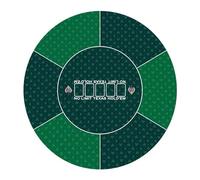 Tablero de póquer portátil, Tapete de póquer Redondo for Texas Holdem con Bolsa Transporte, Multicolor, Varios tamaños(Green,L)