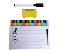 Tablero de práctica borrable para notación musical, tamaño compacto, materiales de PVC, ayuda de enseñanza para profesores, estudiantes, tablero de personal para escribir para educación