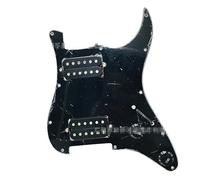 Tablero De Protección De Guitarra Eléctrica Doble Panel Negro Doble Con Línea De Recogida Convertida En Un Conjunto Completo De Panel HH Conjunto Completo
