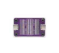 Tablero de prueba de cable de carga rápida tipo C de doble extremo con puertos USB duales e indicadores LED para comprobación de continuidad del cable del teléfono celular, morado (morado)