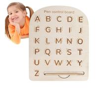 Tablero de rastreo del Alfabeto: Tablero de Actividades de Aprendizaje de números de Madera, práctica de Escritura temprana, Herramienta de coordinación Mano- | Aprenda a Escribir para niños