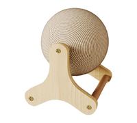 Tablero de rayas de gato de bola, tablero de rascado, gato rascando muebles de 18 × 17 cm Árbol de rastro de sisal en plato de madera, saludable, promueve la aptitud física, protege los muebles, decor