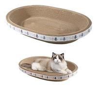 Tablero de rayas de gato tablero redondo de la tarjeta redonda gato desgaste resistente papel corrugado rascador de 16.9x10.2x3.5 Pequeño sofá Cat Protector Scratchers para gatos interiores Prot