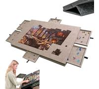 Tablero De Rompecabezas Inclinable, Rompecabezas De 1000 Piezas con Soporte Y Cubierta 2 En 1, Estuche De Almacenamiento Ligero De Fieltro con 6 Cajones para Adultos, Mesa De R 1500 Pieces Dark Camel