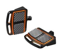 Tablero de Suelo Diamond Cut Compatible Con Harley Fat Boy(Black Orange) | Compatible con modelos Street Bob 2006-2013 y de turismo; Incluye reposapiés y estribos