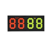 Tablero de sustituciones de fútbol (4 dígitos) con tarjeta desplegable para árbitros y material de fútbol y voleibol.