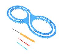 Tablero de Tejer de Telar, Kit de Telar de Plástico de 8 Formas con Agujas de Sutura de Ganchillo para Bricolaje, Manta, Calcetines, Bufanda, Sombrero, Artesanía (azul)
