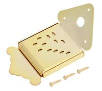 Tablero de Tirón para Mandolina, Tipo Plegable, Acero, Diseño Cromado - Accesorio Musical Duradero, Fácil Sustitución de Cuerdas para Mandolina 8, 10 y 12 Cuerdas (QB10 oro sin flores)