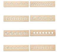 Tablero de trazado de 8 piezas, tablero de hilo de escritura de madera de 2x8 pulgadas para niños, aprendizaje preescolar, proyecto fácil de usar, suministros de escritura creativos para niños M