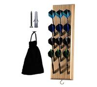 Tablero de visualización de madera sólida para el hogar, 12-Hole Wall-Mounted Dart Organizer, art Display Rack with Metal Hooks or Flights Barrels, for Home Game Room Man Cave, 1 Boarđ