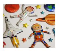 Tablero decorativo infantil - Astronautas - Pegatinas 3D