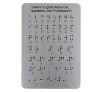 Tablero del alfabeto Braille con puntos elevados incluyendo números y signos de puntuación, hecho de aluminio para mayor durabilidad, ayuda de aprendizaje táctil para principiantes