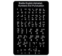 Tablero del Alfabeto Braille con Puntos en Relieve, Números y Puntuación Aprender Braille Regalos Educativos para Niños Adultos Ciegos y Personas con Discapacidad Visual (19 x 12,5cm)