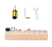Tablero Destornillador - Tablero Ocupado con Destornillador de Madera | Juguete STEM de aprendizaje preescolar, Conjunto educativo de madera para Motricidad fina, Kindergarten, Guardería, Hogar
