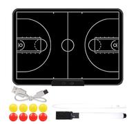 Tablero electrónico de entrenamiento de baloncesto de 16 pulgadas, tablero táctico deportivo LCD de doble cara, pantalla de borrado y bloqueo de una tecla, 10 imanes de ajedrez y bolígrafo incluidos