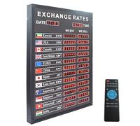 Tablero electrónico de visualización de tipo de cambio, pantalla LED con control remoto, tablero montado en la pared para bancos e instituciones financieras, soporta 12 países