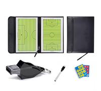 Tablero Entrenamiento de Baloncesto, Tabla de Fútbol 53 Cm, con Silbato y Rotulador, Diseño Plegable, Ideal para Entrenamientos(Football)