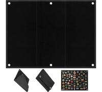 Tablero Exhibición Parches Velcro 85x70cm con Ojales, Tablero Parche Pared Tácticos Militares Plegable, Board Superficie Pizarra Expositor Insignia Colgar para Insignias, Sellos, Pegatinas (Negro)
