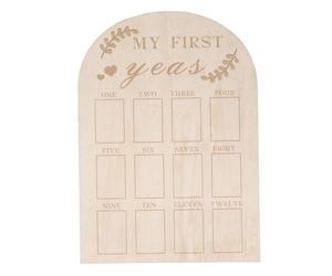 Tablero fotográfico de primer año, tablero de madera más mínimo para niños, tablero de fotos de cumpleaños con tarjetas más hectáticas, marco de recién nacidos para recuerdos de