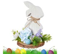 Tablero genérico de madera de Pascua | Moneda central animal linda para la oficina - con un nudo de decoraciones de conejo de Pascua para primavera salón estante decoración chimenea