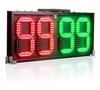Tablero LED de sustitución de árbitro de fútbol, 60 cm, pantalla roja y verde, impermeable, batería recargable integrada, tablero electrónico portátil de cambio de jugador con pantalla de tiempo de
