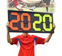 Tablero LED de sustitución de fútbol de doble cara, pantalla portátil de 4 dígitos para cambios de jugador y tiempo añadido, para juegos deportivos de fútbol