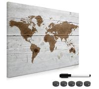 Tablero magnético con diseño de mapa mundial - con rotulador e imanes