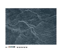 Tablero magnético con diseño de piedra en negro con rotulador e imanes
