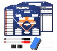 Tablero Magnético de Alineación de Béisbol, 32x28cm Portapapeles Béisbol Tarjetas Alineación para Dugout Tablero de Borrado en Seco de Softbol con Marcador Equipo de Entrenamiento (Azul Marino)