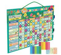 Tablero magnético de recompensas para niños, tablero magnético con 15 imanes de tareas, 70 imanes de estrellas y 70 pulgares hacia arriba, tablero de recompensas para niños, plan familiar