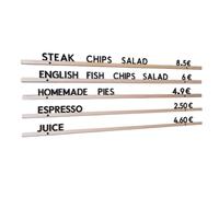 Tablero Menú para Pared de Madera - Pizarra de Letras Intercambiables - Incluye 5 Rieles y Set de 462 Letras y Símbolos - Tablero para Cafetería, Restaurante o Tienda - Personalizable y Reutilizable