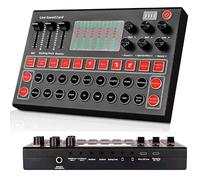 Tablero mezclador de sonido, cambiador de voz de tarjeta de sonido en vivo con múltiples efectos de sonido y luz LED,Compatibilidad Universal