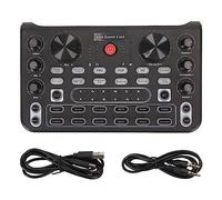 Tablero mezclador de sonido, tarjeta de sonido en con múltiples efectos, mezclador de audio portátil Bluetooth para DJ con reducción de ruido para transmisión de karaoke en