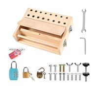 Tablero Ocupado De Madera - Juguete De Habilidades Motoras para Niños, Kit De Aprendizaje De Destornilladores | Juego De Mesa con Cerraduras Y Llaves, Juego De Mesa con Juguetes De Aprendiz