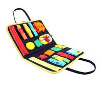 Tablero ocupado para niños pequeños, juguetes sensoriales para niños pequeños Los aprenden a vestirse DIY con botones con cremallera Hebillas Corbata Juguetes educativos de aprendizaje preescol