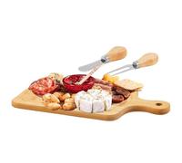 Tablero Para Quesos Set - Bandeja Para Charcutería,Tabla De Madera Para Cortar Con Cubiertos Y Etiqueta De Agradecimiento Cuadrada Para Reuniones Familiares Fiestas De Cumpleaños Regalos De Casa - par