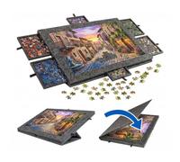 Tablero, alfombrilla, base, soporte, bandeja para puzzles con 6 cajones