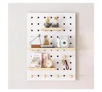 Tablero perforado de madera, kit de paneles perforados, organizador de pared de tablero perforado, paneles de almacenamiento y exhibición de bricolaje for manualidades organizadoras de pared(Color:Whi